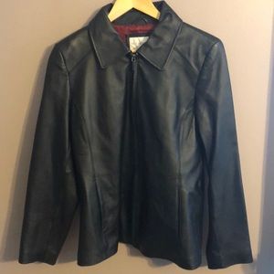Waist length leather coat size medium
